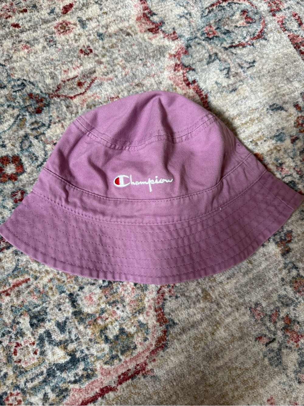 Champion Pink Purple Bucket Hat with Embroidered Logo